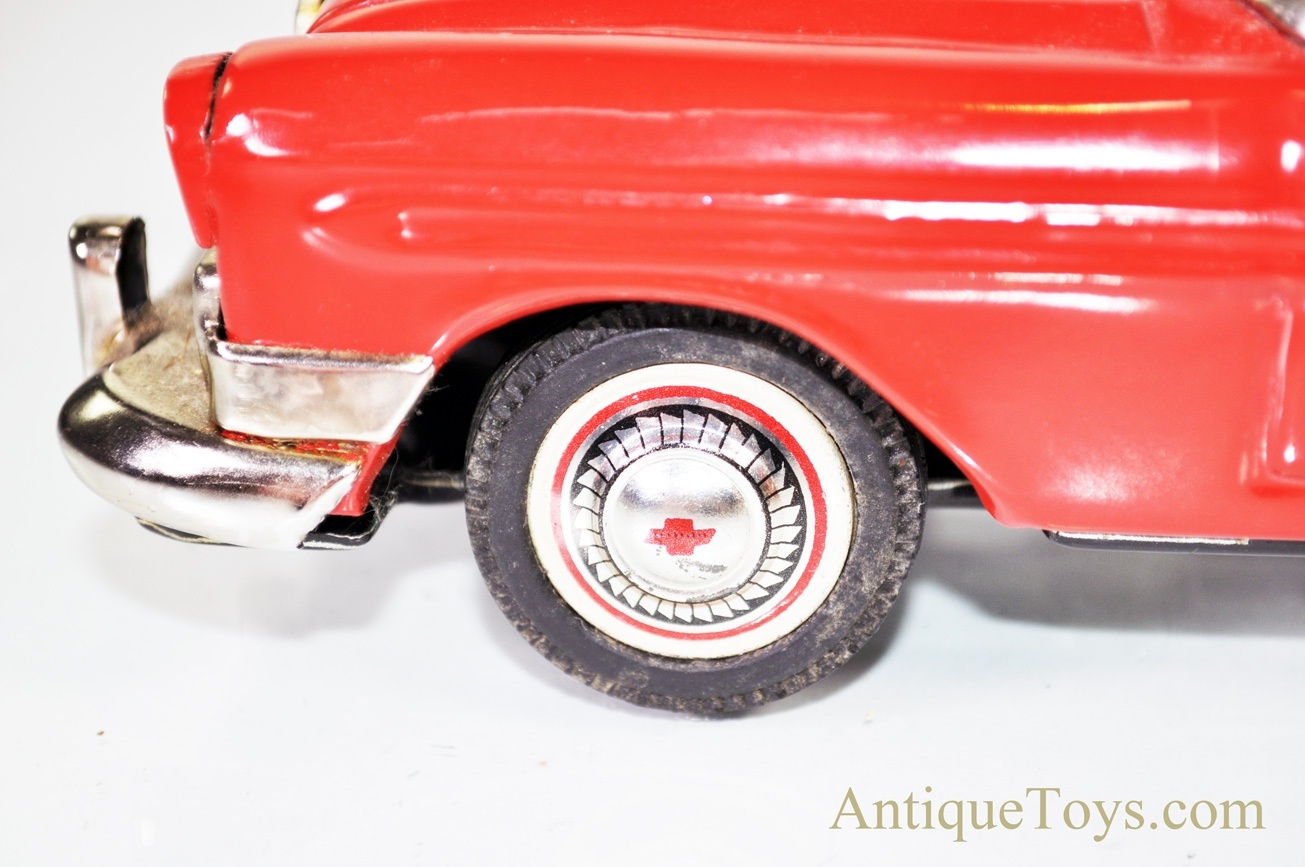 Bandai #563 Red Chevrolet Open Car Friction Tin Litho