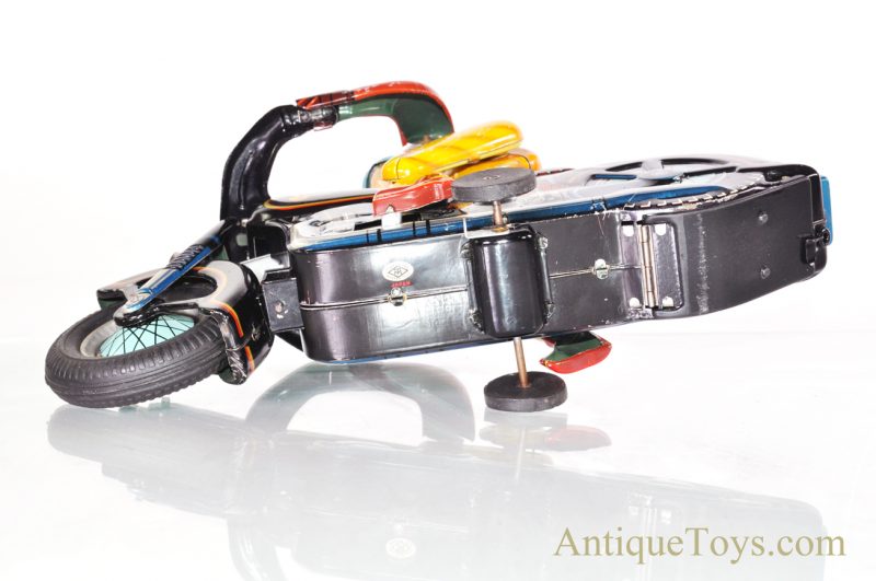 Masudaya Modern Toys (MT) Battery Operated Japanese Tin Lithographed "Atom" Motorcycle w/ Driver *SOLD* - Image 6