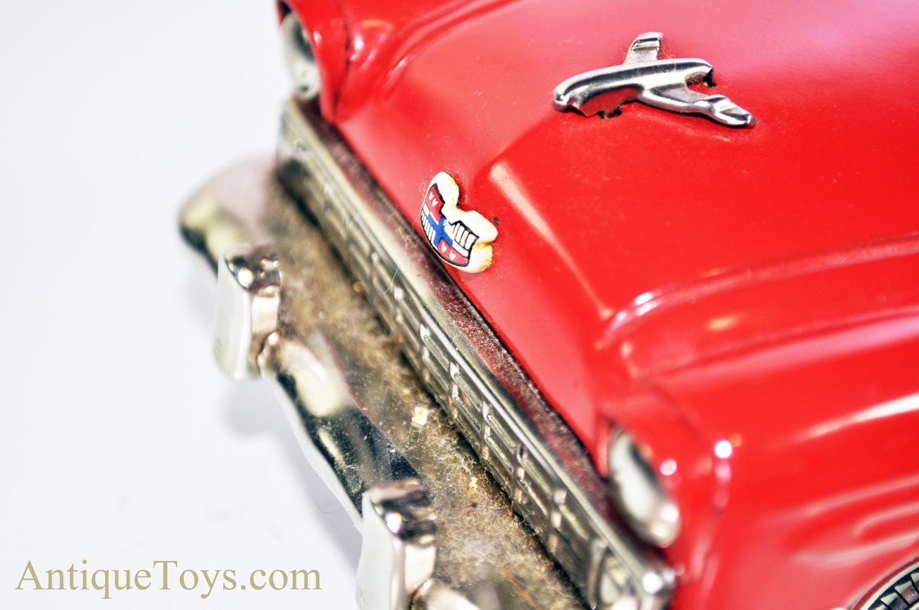 Bandai #563 Red Chevrolet Open Car Friction Tin Litho