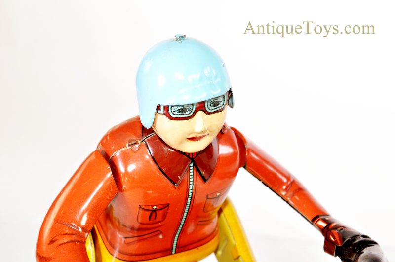 Masudaya Modern Toys (MT) Battery Operated Japanese Tin Lithographed "Atom" Motorcycle w/ Driver *SOLD* - Image 5