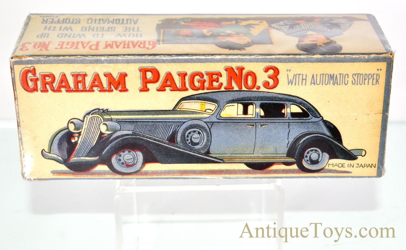 Japanese CK Kuramochi Kosuge Tin Litho Windup Graham-Paige Limousine No. 3 with Box *SOLD* – AntiqueToys.com – Antique Toys for Sale Japanese CK Kuramochi Kosuge Tin Litho Windup Graham-Paige Limousine No. 3 with Box *SOLD* – AntiqueToys.com – Antique Toys for Sale