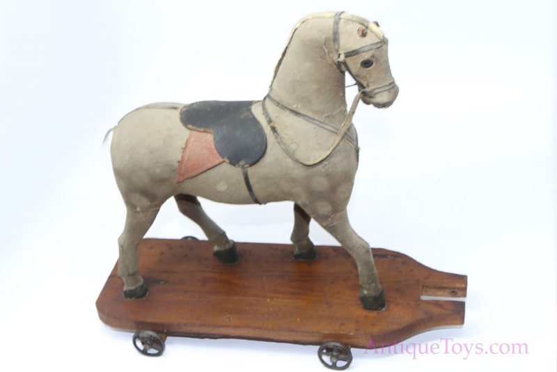 German Wood and Suede Horse Platform Pull Toy <FONT COLOR="ff000 ">*SOLD*</font> - Image 3