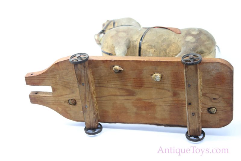 German Wood and Suede Horse Platform Pull Toy <FONT COLOR="ff000 ">*SOLD*</font> - Image 2