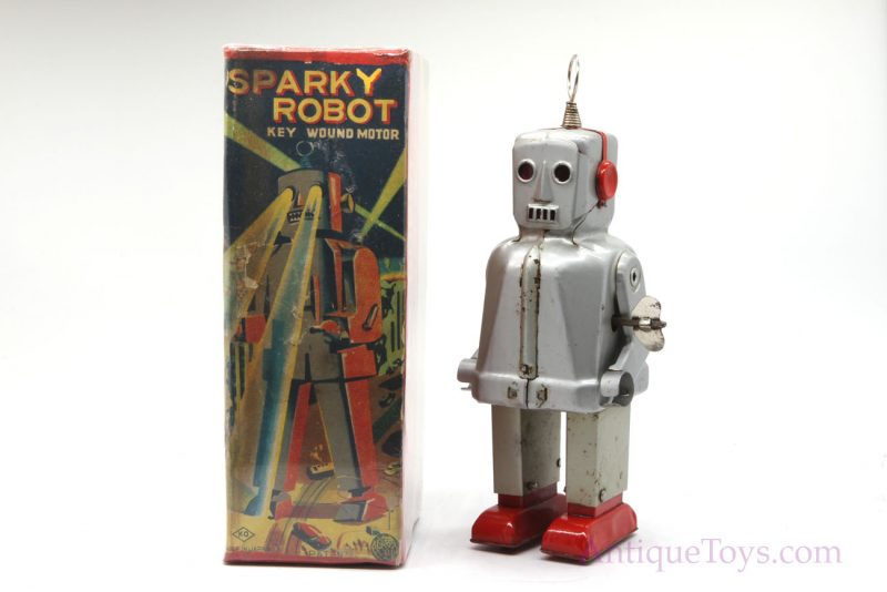 Sparky Tin Robot Toy with Key Wound Motor <FONT COLOR="ff000 ">*SOLD*</font> - Image 7