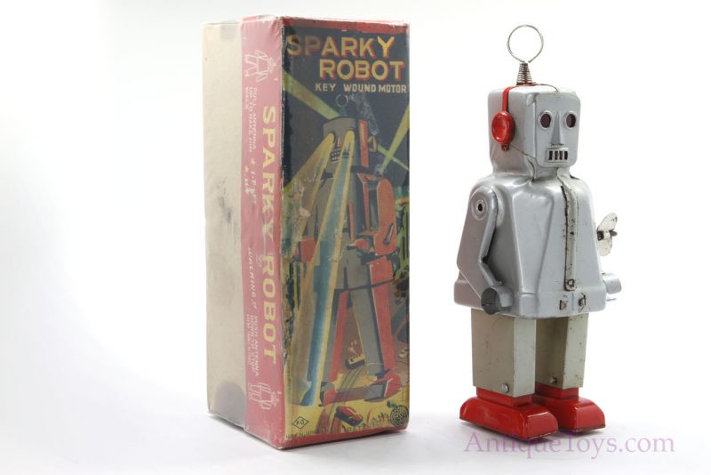 Sparky Tin Robot Toy with Key Wound Motor <FONT COLOR="ff000 ">*SOLD*</font> - Image 6
