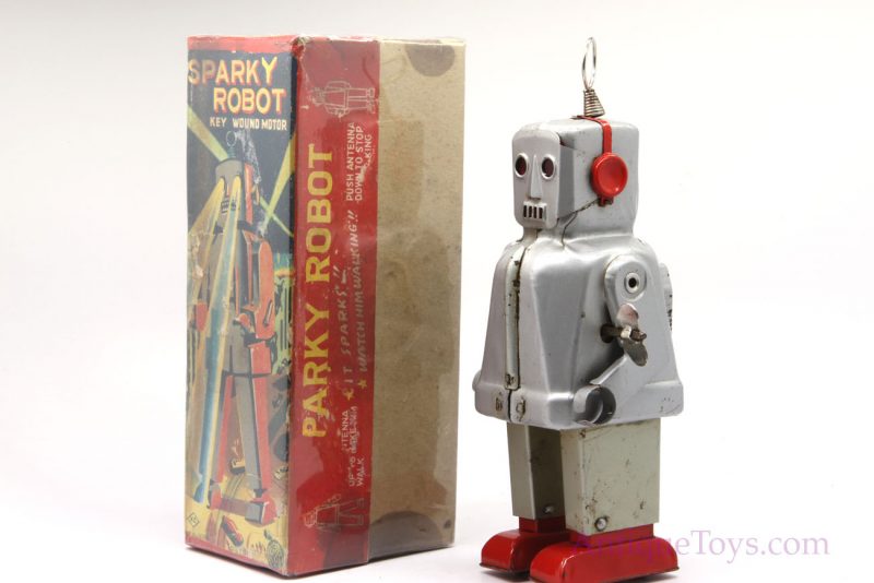 Sparky Tin Robot Toy with Key Wound Motor *SOLD