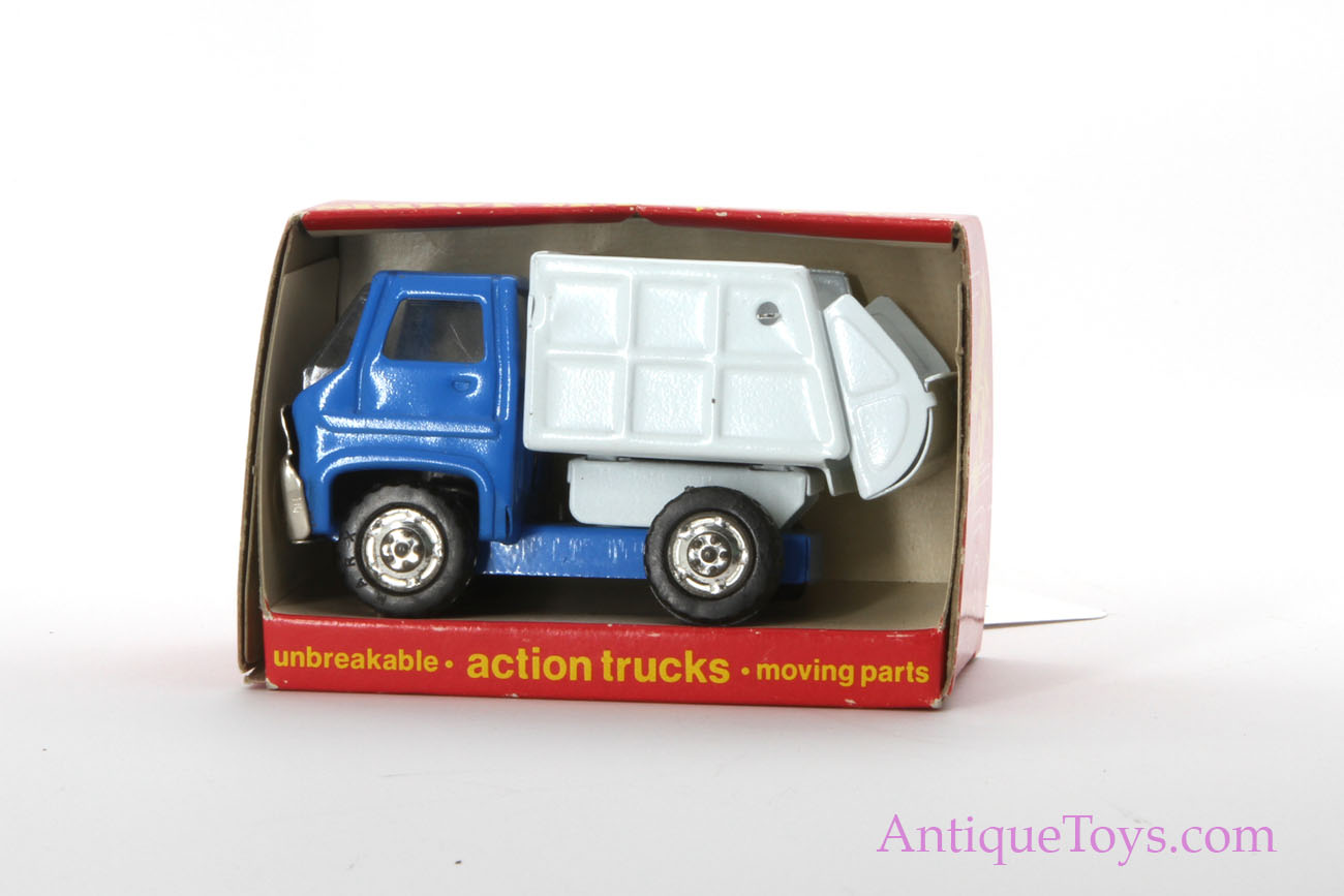 white garbage truck toy