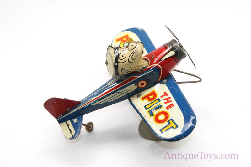 Marx Lithographed Tin Windup Popeye in Airplane <FONT COLOR="ff000 ">*SOLD*</font> - Image 4
