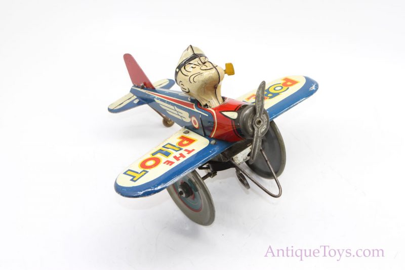 Marx Lithographed Tin Windup Popeye in Airplane <FONT COLOR="ff000 ">*SOLD*</font> - Image 2