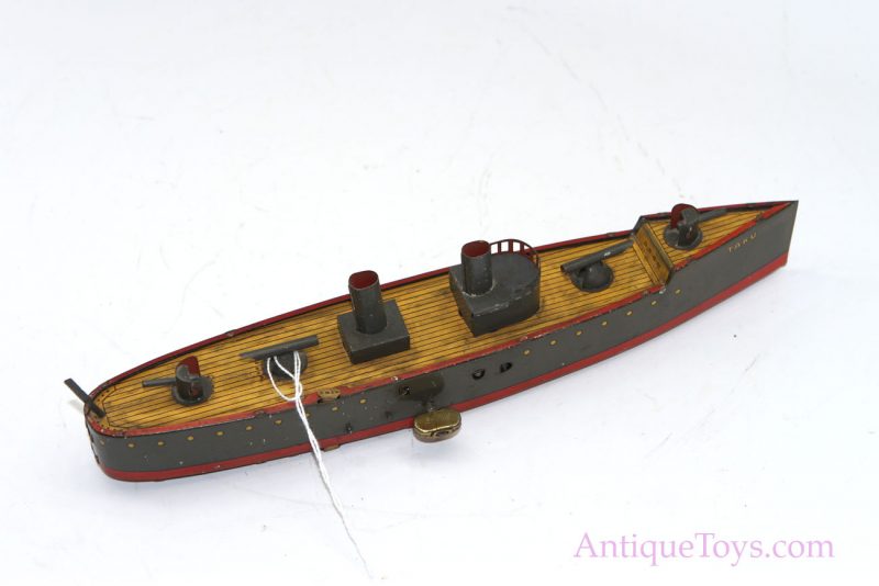 Lehmann Tin Lithographed Windup Torpedo Boat "Taku" Old Toy for Sale <FONT COLOR="ff000 ">*SOLD*</font> - Image 3