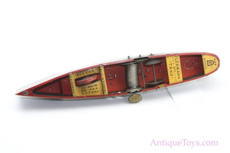 Lehmann Tin Lithographed Windup Torpedo Boat "Taku" Old Toy for Sale <FONT COLOR="ff000 ">*SOLD*</font> - Image 2