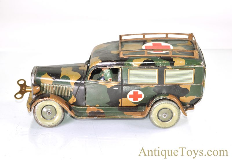 Tippco ca. 1930's Tin Litho Windup Military Ambulance Truck Germany <FONT COLOR="ff000 ">*SOLD*</font>
