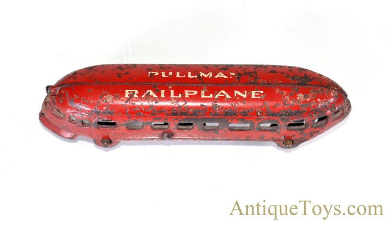 Vintage 1930’s Arcade 5” Pullman Railplane Cast Iron Toy with Rubber Wheels Pullman Car Company Railroad Collectible <FONT COLOR="ff000 ">*SOLD*</font>