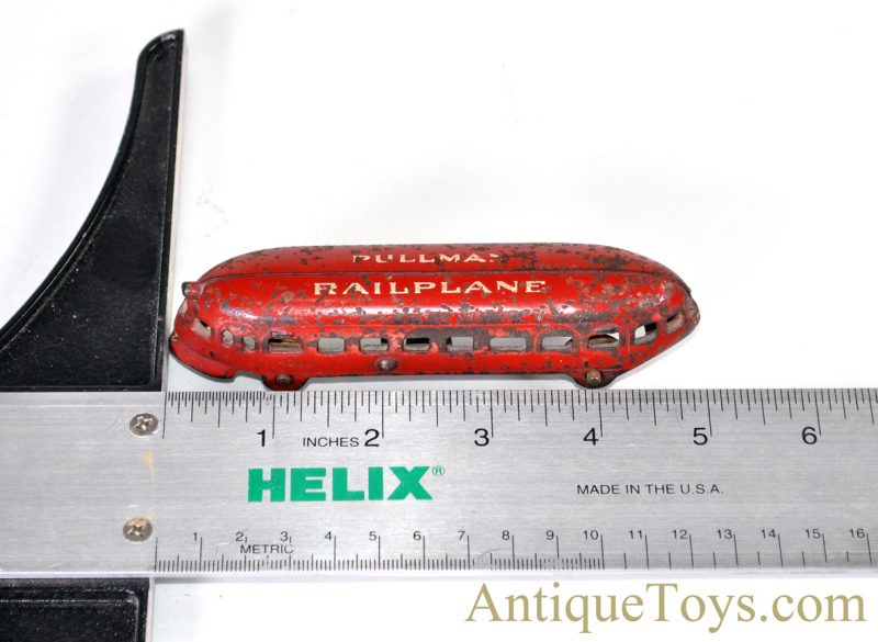 Vintage 1930’s Arcade 5” Pullman Railplane Cast Iron Toy with Rubber Wheels Pullman Car Company Railroad Collectible <FONT COLOR="ff000 ">*SOLD*</font> - Image 8