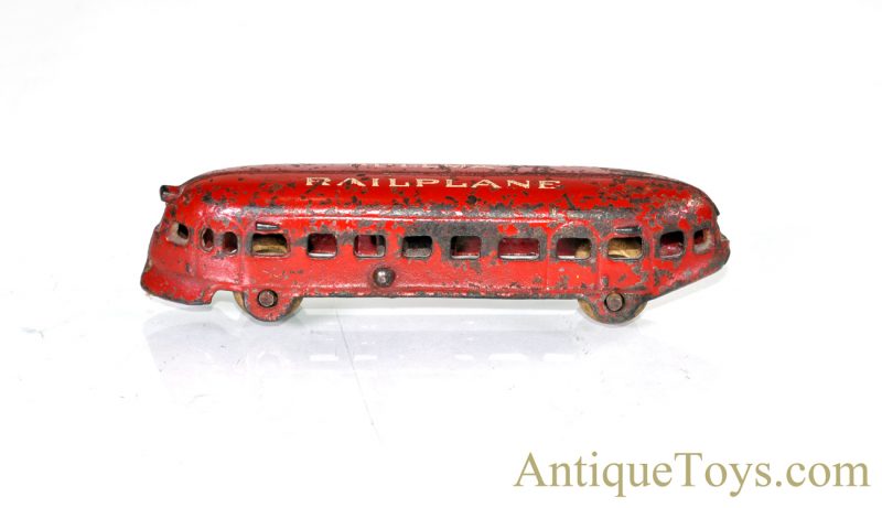 Vintage 1930’s Arcade 5” Pullman Railplane Cast Iron Toy with Rubber Wheels Pullman Car Company Railroad Collectible <FONT COLOR="ff000 ">*SOLD*</font> - Image 2