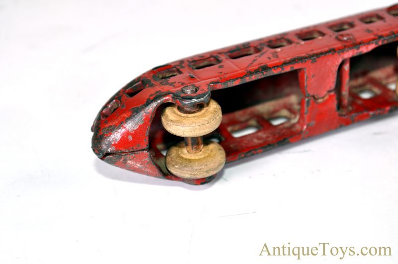 Vintage 1930’s Arcade 5” Pullman Railplane Cast Iron Toy with Rubber Wheels Pullman Car Company Railroad Collectible <FONT COLOR="ff000 ">*SOLD*</font> - Image 5