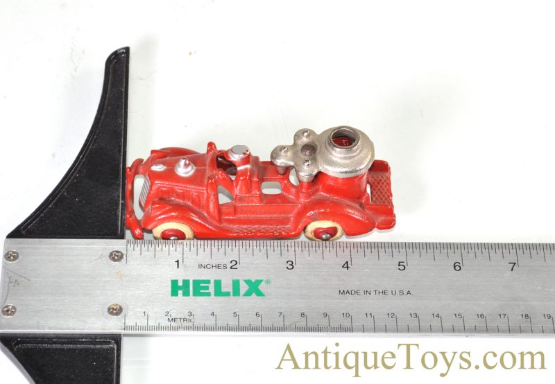Antique ca. 1930’s Hubley Cast Iron Red Toy Fire Engine Pumper Truck 5" with Rubber Wheels <FONT COLOR="ff000 ">*SOLD*</font> - Image 9