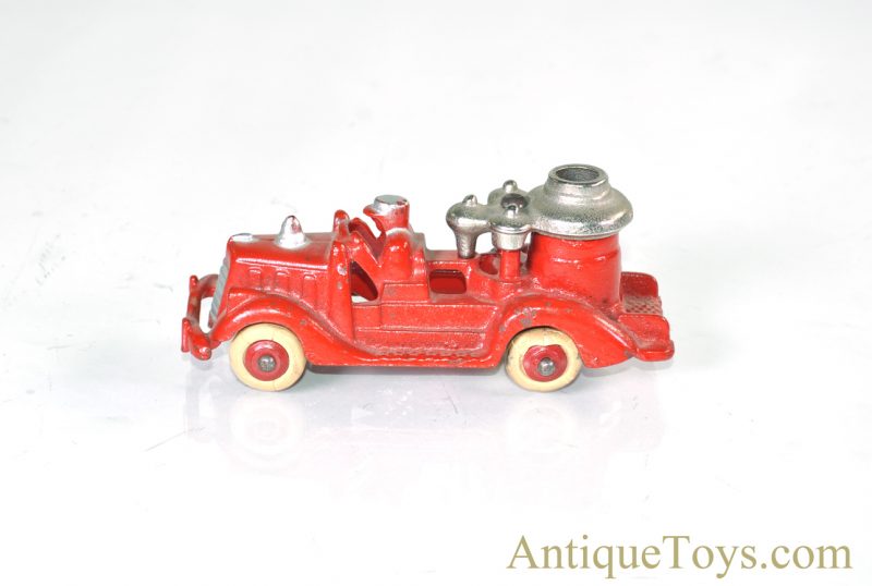 Antique ca. 1930’s Hubley Cast Iron Red Toy Fire Engine Pumper Truck 5" with Rubber Wheels <FONT COLOR="ff000 ">*SOLD*</font>