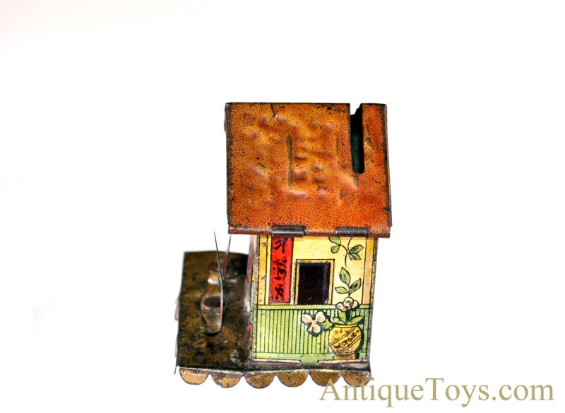 Unusual German ca. Early 1900's Asian Themed Tin Lithograph Coin/Penny Bank <FONT COLOR="ff000 ">*SOLD*</font> - Image 4