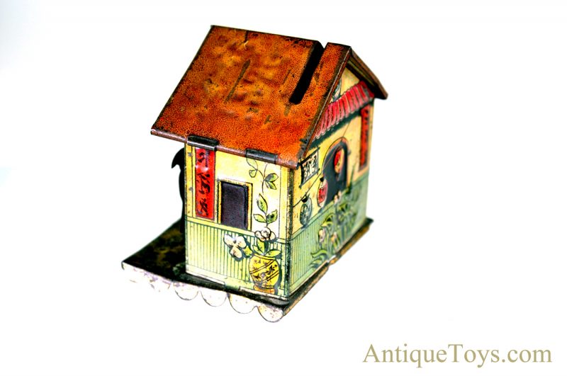 Unusual German ca. Early 1900's Asian Themed Tin Lithograph Coin/Penny Bank <FONT COLOR="ff000 ">*SOLD*</font> - Image 8