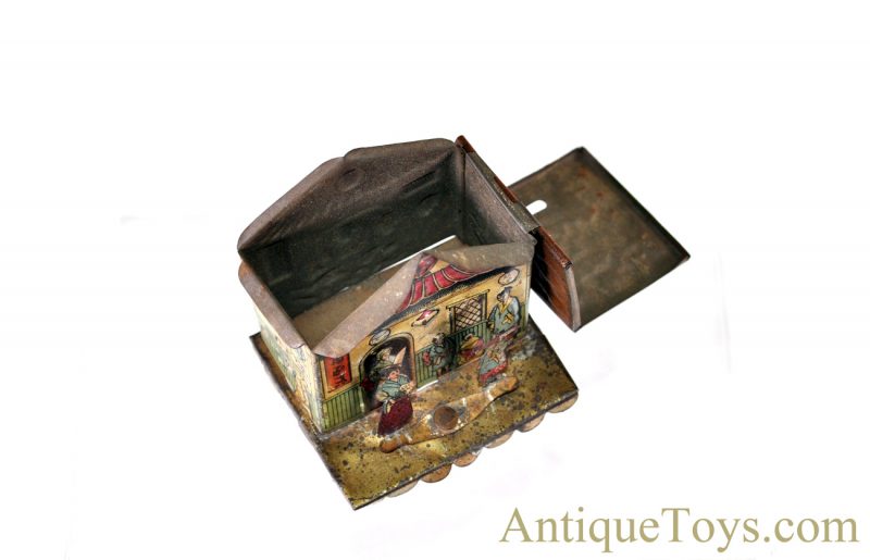 Unusual German ca. Early 1900's Asian Themed Tin Lithograph Coin/Penny Bank <FONT COLOR="ff000 ">*SOLD*</font> - Image 10