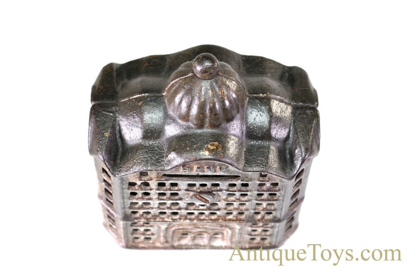 AC Williams ca. 1910's Large "Domed Bank" Cast Iron Penny Bank w/1917 Penny Inside <FONT COLOR="ff000 ">*SOLD*</font> - Image 3