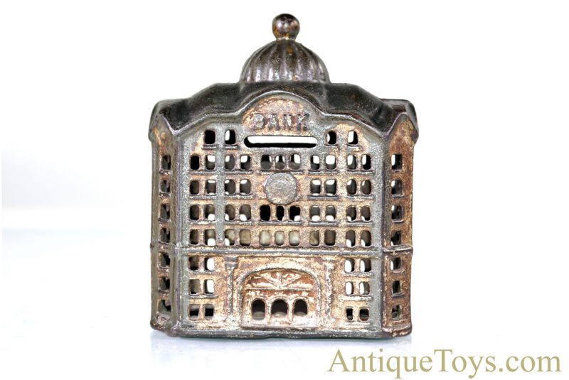 AC Williams ca. 1910's Large "Domed Bank" Cast Iron Penny Bank w/1917 Penny Inside <FONT COLOR="ff000 ">*SOLD*</font> - Image 2