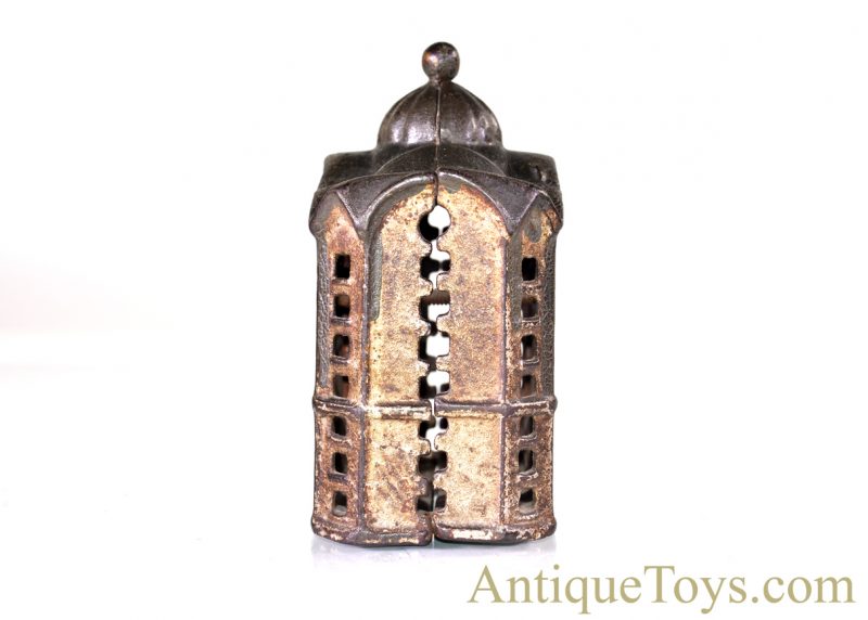 AC Williams ca. 1910's Large "Domed Bank" Cast Iron Penny Bank w/1917 Penny Inside <FONT COLOR="ff000 ">*SOLD*</font> - Image 5