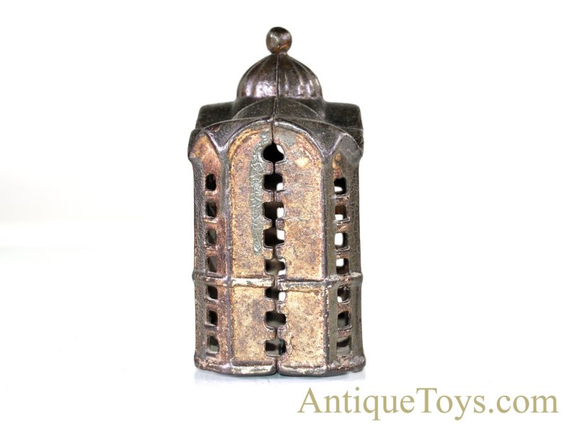 AC Williams ca. 1910's Large "Domed Bank" Cast Iron Penny Bank w/1917 Penny Inside <FONT COLOR="ff000 ">*SOLD*</font> - Image 6