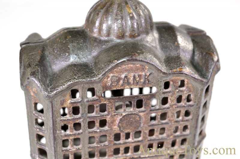 AC Williams ca. 1910's Large "Domed Bank" Cast Iron Penny Bank w/1917 Penny Inside <FONT COLOR="ff000 ">*SOLD*</font> - Image 7