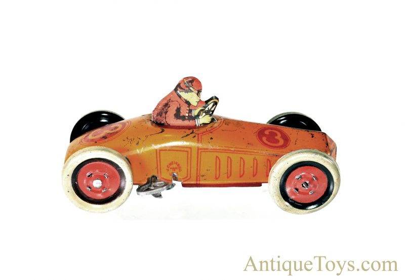 Vintage J. Chein #3 Race Car ca. 1925 Windup Tin Car for Sale <FONT COLOR="ff000 ">*SOLD*</font>