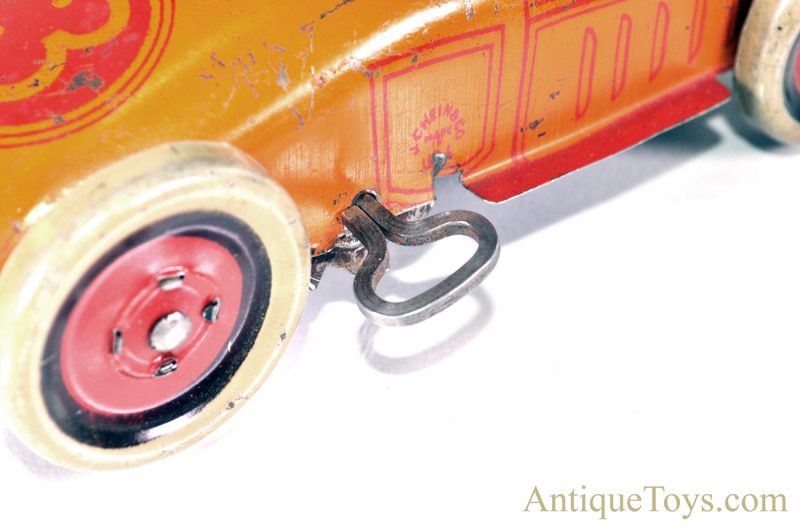Vintage J. Chein #3 Race Car ca. 1925 Windup Tin Car for Sale <FONT COLOR="ff000 ">*SOLD*</font> - Image 8