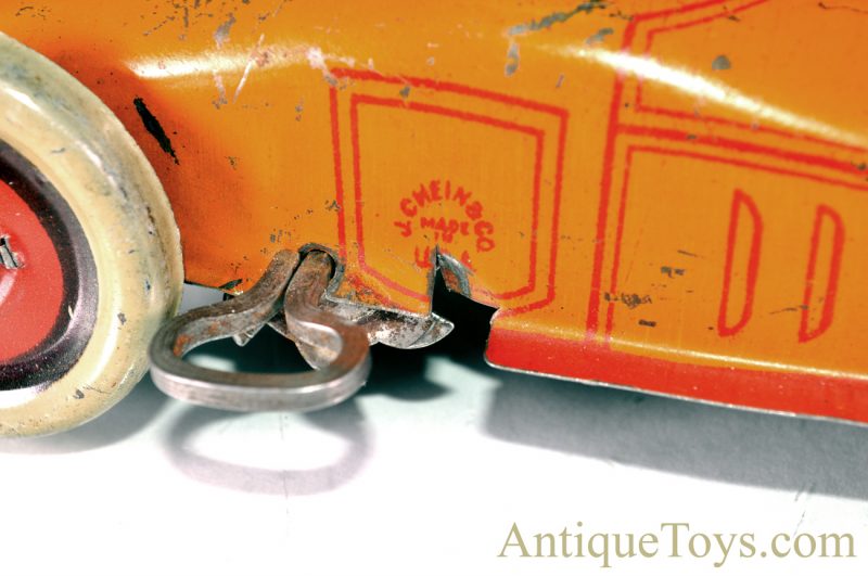 Vintage J. Chein #3 Race Car ca. 1925 Windup Tin Car for Sale <FONT COLOR="ff000 ">*SOLD*</font> - Image 9