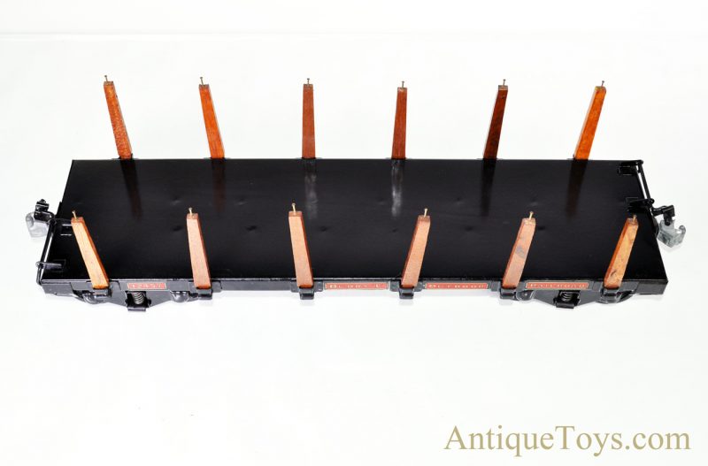 Buddy L Outdoor Railroad Stake Bed Flatcar #12457 T-Reproductions Large Scale Pressed Steel Train Car <FONT COLOR="ff000 ">*SOLD*</font> - Image 6