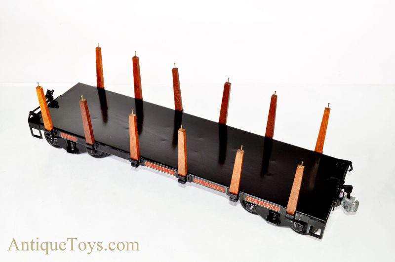 Buddy L Outdoor Railroad Stake Bed Flatcar #12457 T-Reproductions Large Scale Pressed Steel Train Car <FONT COLOR="ff000 ">*SOLD*</font> - Image 3