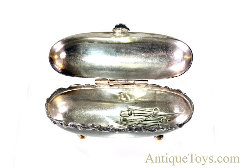 Victorian Adelphi Silver Plate Company Quadruple Plate 2L Oval Hairpin Trinket Box <FONT COLOR="ff000">*SOLD*</font> - Image 5