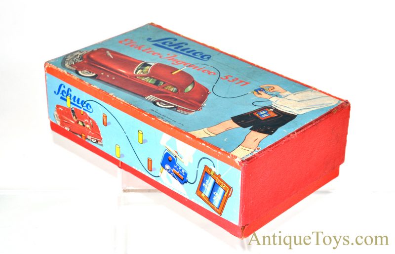 Schuco Elektro Ingenico 5311 German Tin Litho Battery Op. Remote Controlled Maroon Sedan with Box & Accessories <FONT COLOR="ff000 ">*SOLD*</font> - Image 13