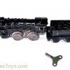 Girard Joy Line Flyer “O” Gauge Lithograph Wind Up Cast Iron Locomotive with #357 Tin Coach Train Cars and Box for Sale <FONT COLOR="ff000 ">*SOLD*</font> - Image 2