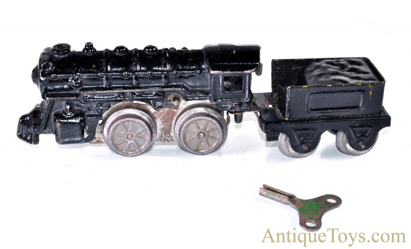 Girard Joy Line Flyer “O” Gauge Lithograph Wind Up Cast Iron Locomotive with #357 Tin Coach Train Cars and Box for Sale <FONT COLOR="ff000 ">*SOLD*</font> - Image 3