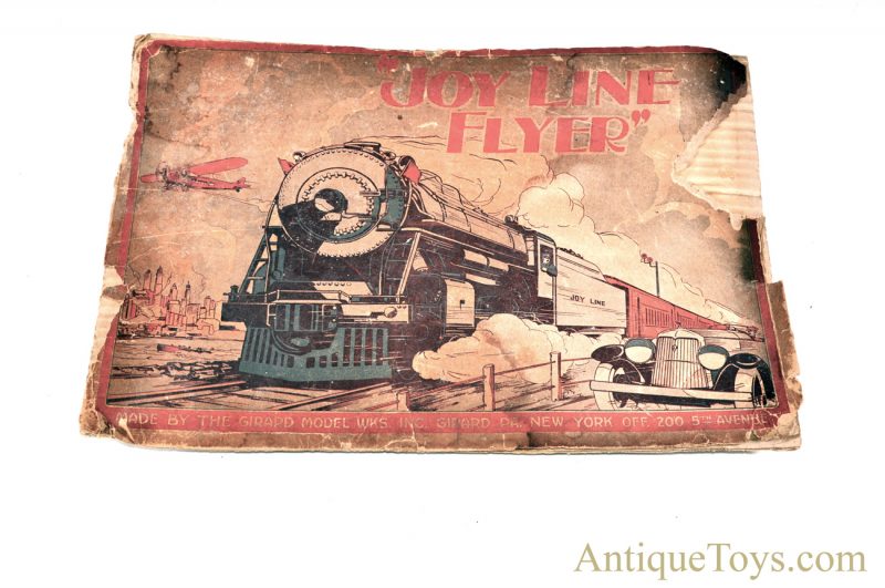 Girard Joy Line Flyer “O” Gauge Lithograph Wind Up Cast Iron Locomotive with #357 Tin Coach Train Cars and Box for Sale <FONT COLOR="ff000 ">*SOLD*</font> - Image 5