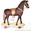Rare Antique Primitive German Pull Toy Riding Horse on Wooden Platform Museum Piece <FONT COLOR="ff000 ">*SOLD*</font> - Image 9