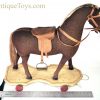 Rare Antique Primitive German Pull Toy Riding Horse on Wooden Platform Museum Piece <FONT COLOR="ff000 ">*SOLD*</font> - Image 15