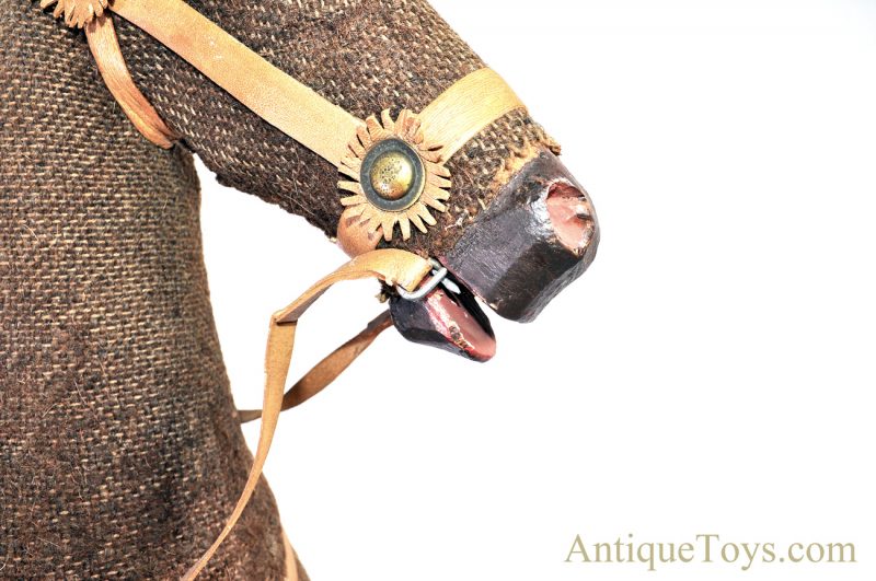 Rare Antique Primitive German Pull Toy Riding Horse on Wooden Platform Museum Piece <FONT COLOR="ff000 ">*SOLD*</font> - Image 10
