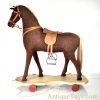 Rare Antique Primitive German Pull Toy Riding Horse on Wooden Platform Museum Piece <FONT COLOR="ff000 ">*SOLD*</font> - Image 2