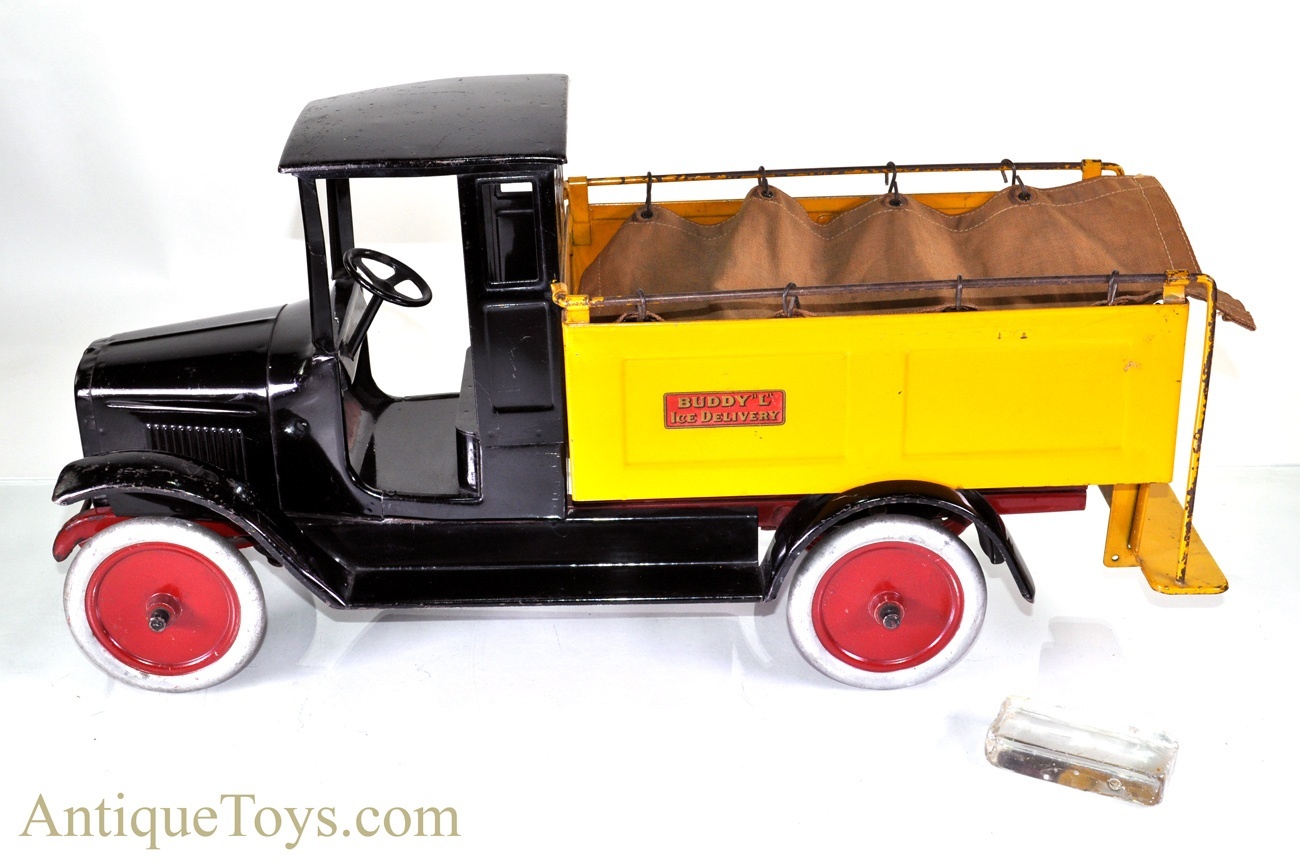 Original Ca 1920 S Buddy L Pressed Steel Ice Delivery Truck Sold Antique
