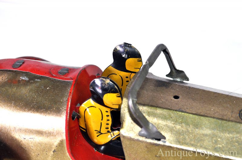 Antique American ca. 1930’s Buffalo Toy Co. “Silver Dash” Pull Wind Up Tin Litho Race Car *SOLD* - Image 3