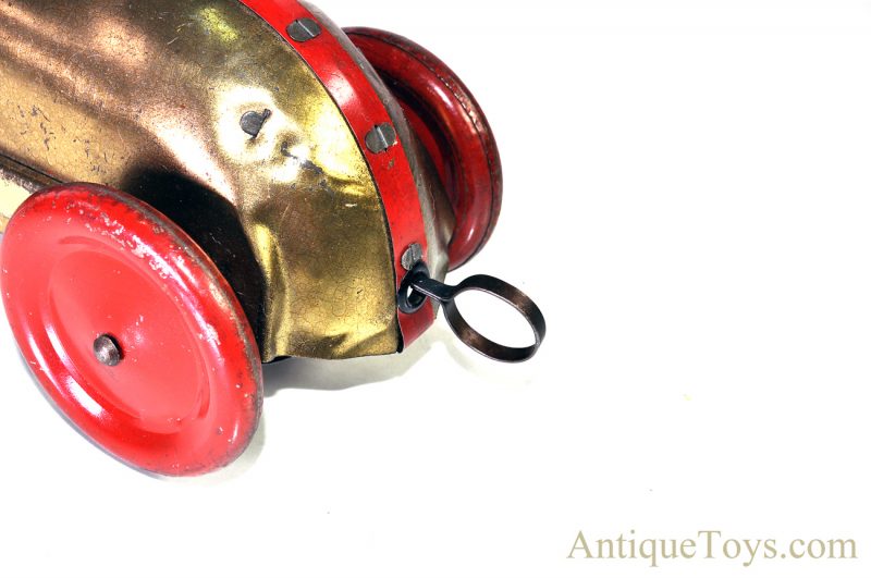 Antique American ca. 1930’s Buffalo Toy Co. “Silver Dash” Pull Wind Up Tin Litho Race Car *SOLD* - Image 7