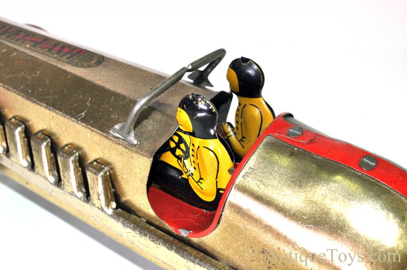 Antique American ca. 1930’s Buffalo Toy Co. “Silver Dash” Pull Wind Up Tin Litho Race Car *SOLD* - Image 8