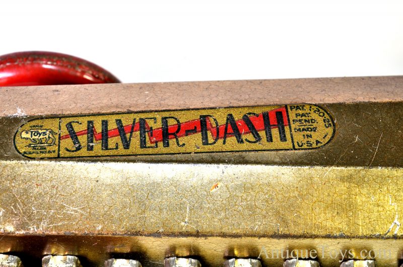 Antique American ca. 1930’s Buffalo Toy Co. “Silver Dash” Pull Wind Up Tin Litho Race Car *SOLD* - Image 10