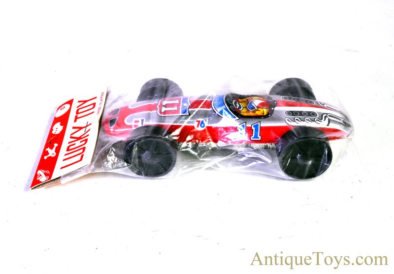 Rare Vintage Lucky Toy Tin Lithograhed Friction Racing Race Car #11 Japan <FONT COLOR="ff000 ">*SOLD*</font> - Image 3